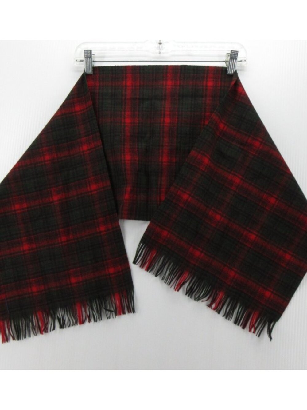 VINTAGE Pendleton Scarf Virgin Wool Tartan Plaid Fringe Classic Unisex